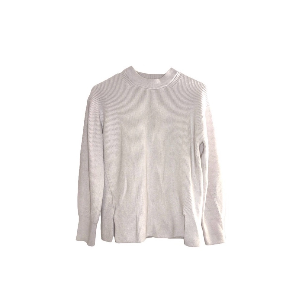 Lululemon Merino Wool-Blend Ribbed Crewneck Sweater Knit in White Opal - Size 2